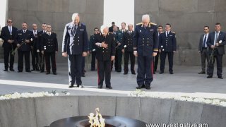 Ռուսաստանի և Բելառուսի քննչական կոմիտեների նախագահների գլխավորած պատվիրակությունների անդամներն այցելել են  Ծիծեռնակաբերդի հուշահամալիր (Լուսանկարներ)